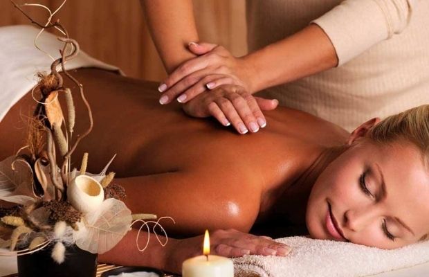 Body massage in the spa